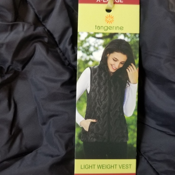 TANGERINE BNWT Puffer Vest Quilted Black - Picture 7 of 8